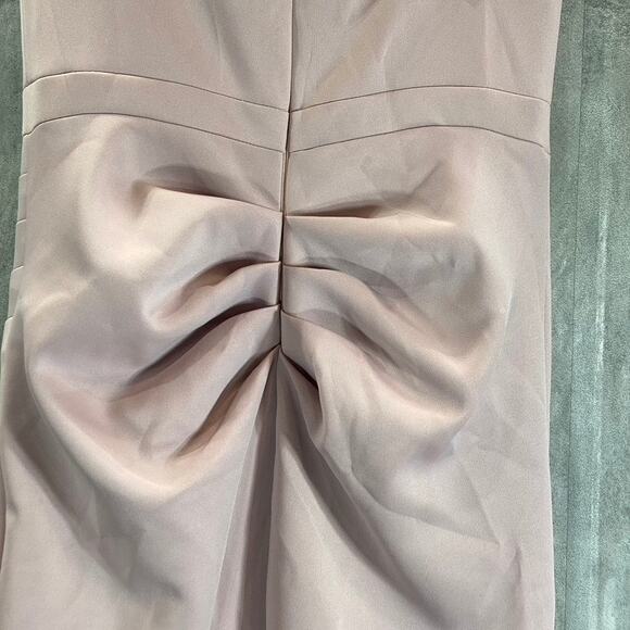 XSCAPE Women's Blush Pink Off-The-Shoulder Sweetheart Neck Ruched Gown SZ 6 - Picture 9 of 14